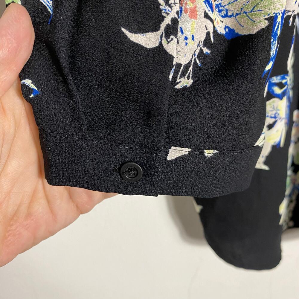 41 Hawthorn Black Floral Blouse SZ L Office Workwear Business Casual Travel‎ - Picture 6 of 11